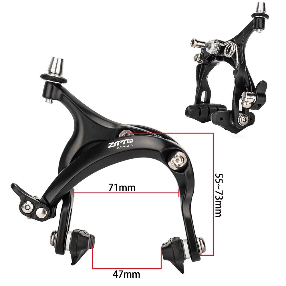 Bicycle Brake Racing Road Bike Dual Pivot Brake Aluminum Side Pull Caliper Front & Rear With Brake Pads