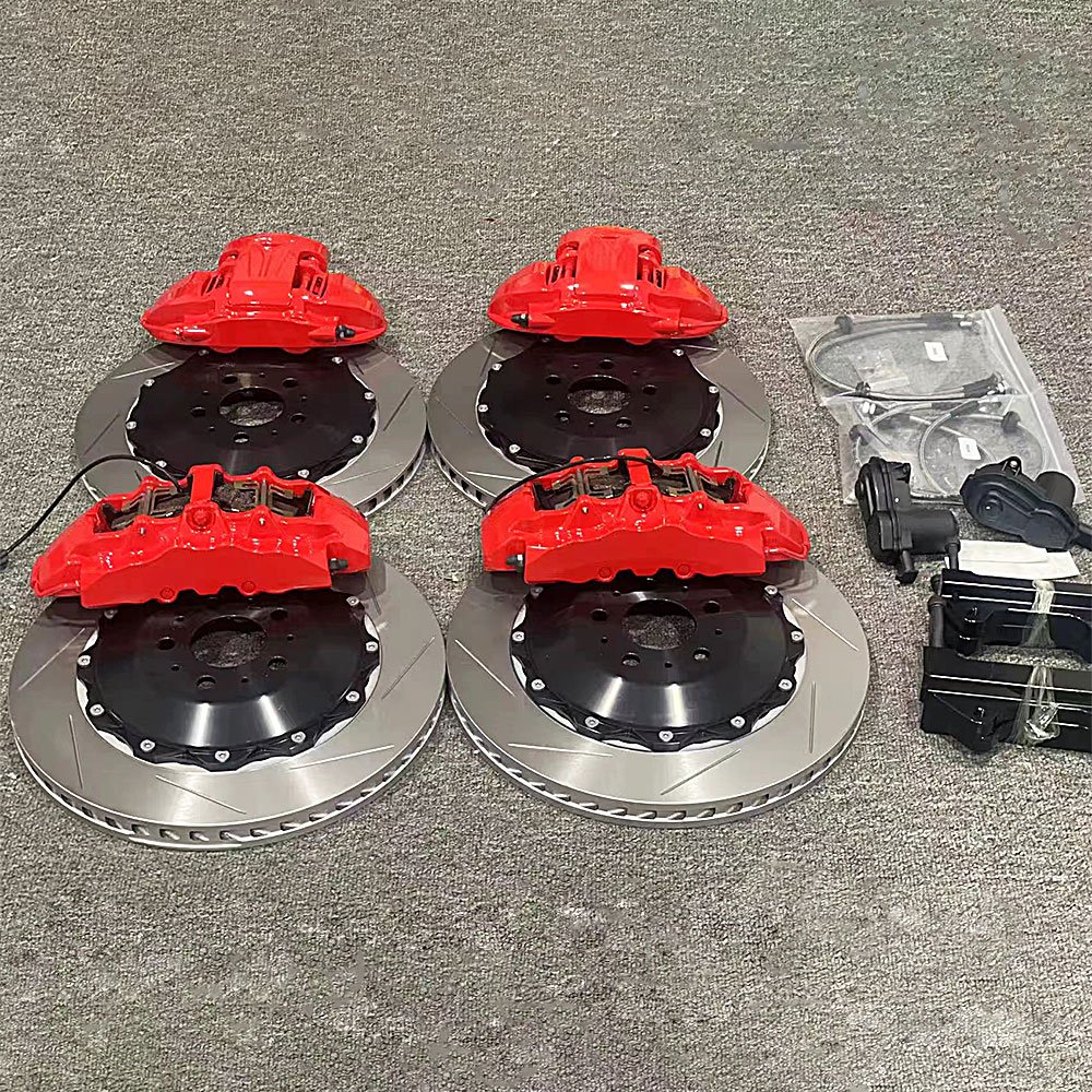 Integration Mechatronics New Rear 4 Pot Rear Wheel Calipers Kit with Electronic Handbrake for 18 19 20 Inch Wheel