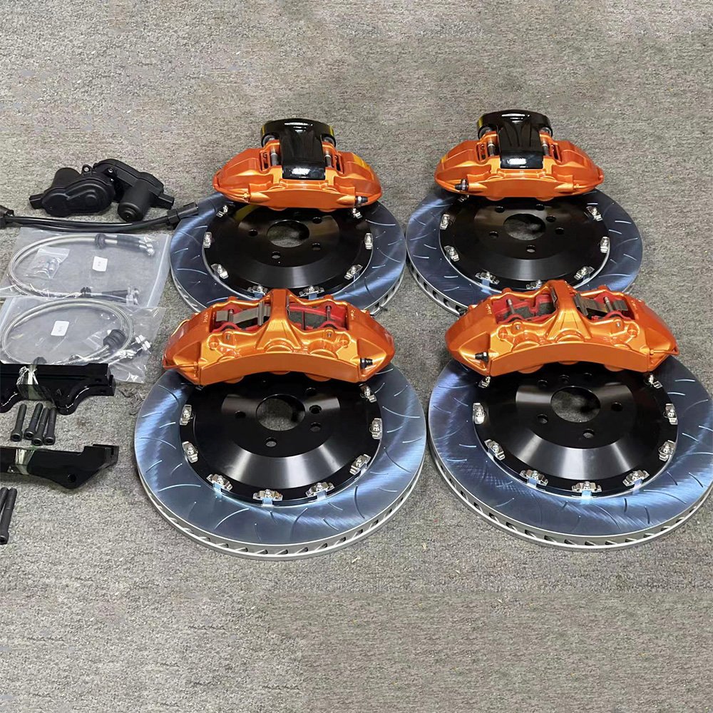 Integration Mechatronics New Rear 4 Pot Rear Wheel Calipers Kit with Electronic Handbrake for 18 19 20 Inch Wheel
