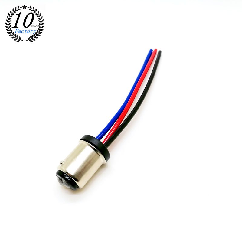 SKYEARTH Factory Offer LED Socket Adapter Connector T20 1157 Male Car LED Bulb Holder Cable Pigtail Harness
