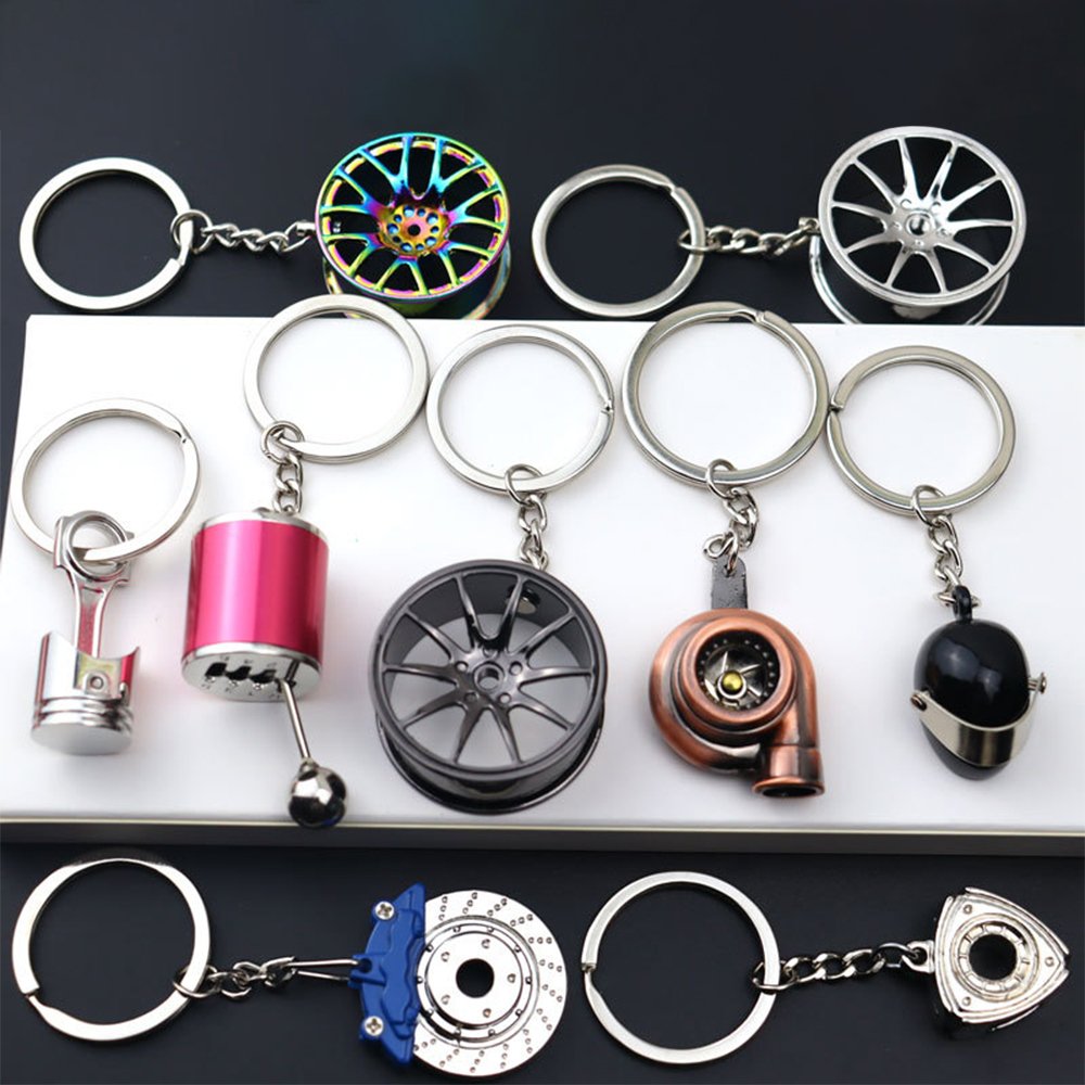 Bulk Creative Parts Turbo Brake Disc Shock Absorber Caliper Hanger Wholesale Metal Automotive Car Parts Keychain
