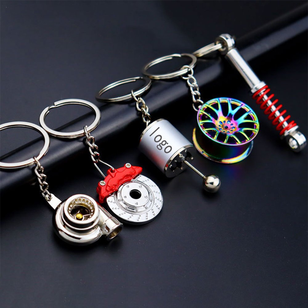 Bulk Creative Parts Turbo Brake Disc Shock Absorber Caliper Hanger Wholesale Metal Automotive Car Parts Keychain