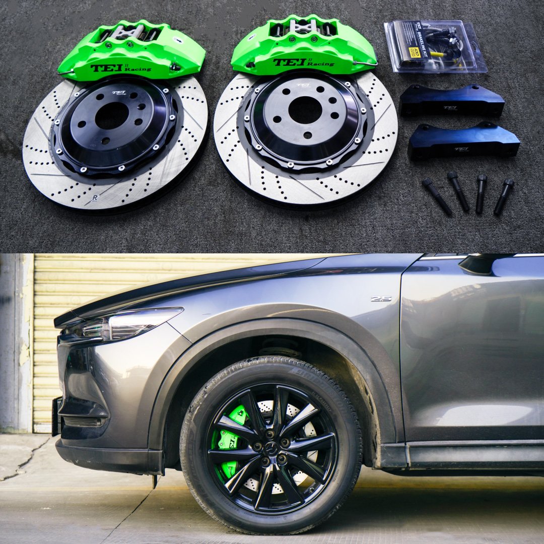 TEI Racing P60ES Front Big Brake Kit 6 Piston Caliper with 378*32mm Rotor BBK Brake System for Mazda CX5 19 Inch Car Rim