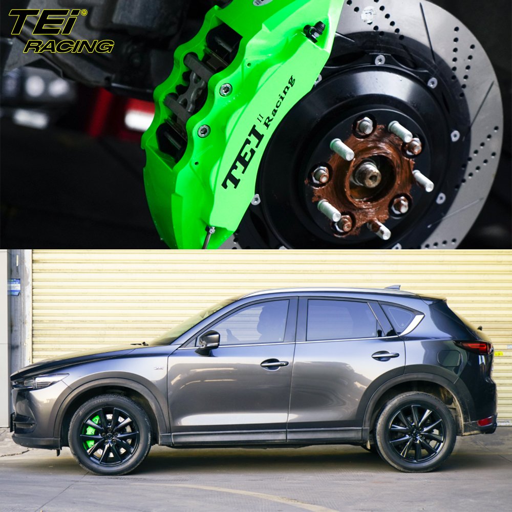 TEI Racing P60ES Front Big Brake Kit 6 Piston Caliper with 378*32mm Rotor BBK Brake System for Mazda CX5 19 Inch Car Rim