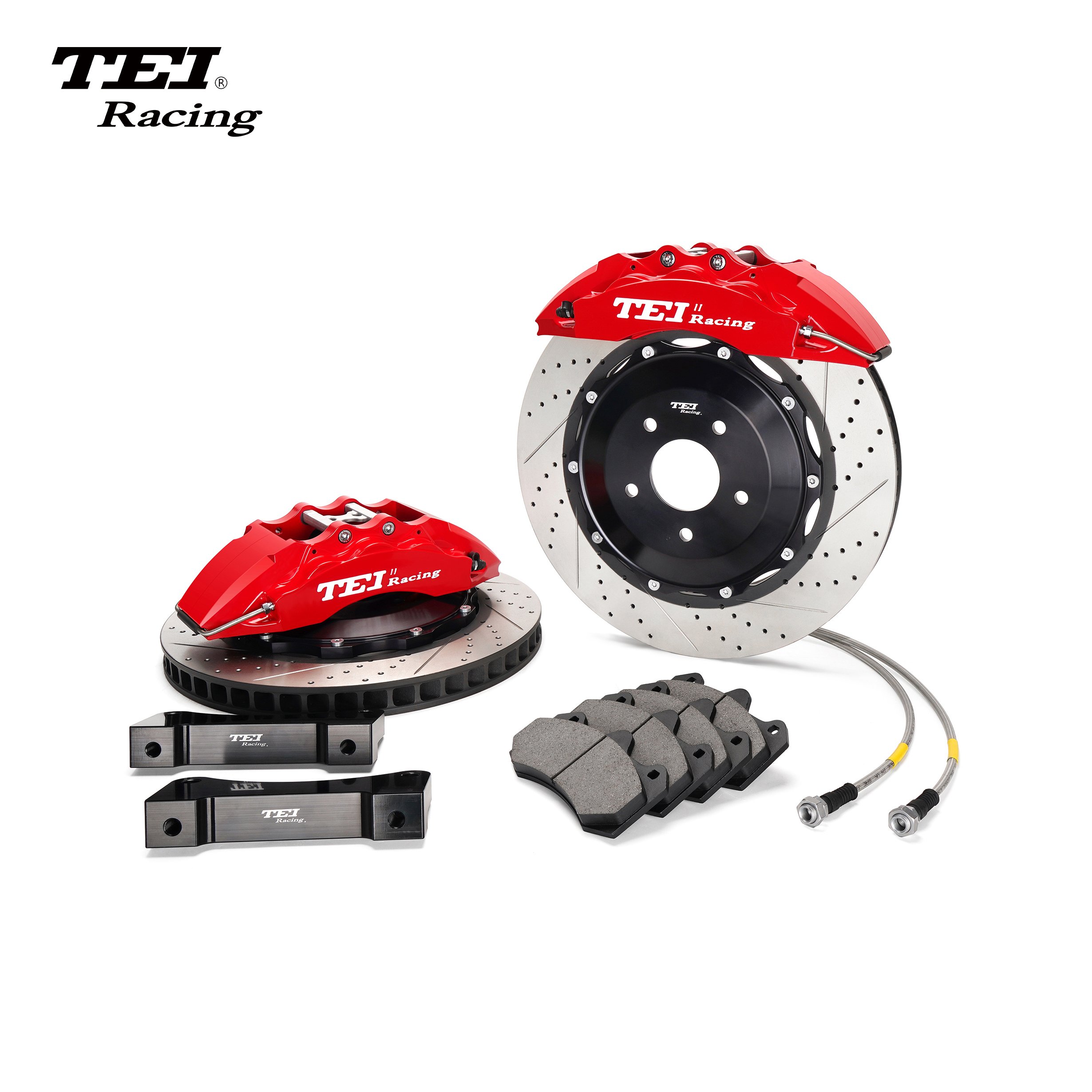 TEI Racing P60ES Front Big Brake Kit 6 Piston Caliper with 378*32mm Rotor BBK Brake System for Mazda CX5 19 Inch Car Rim
