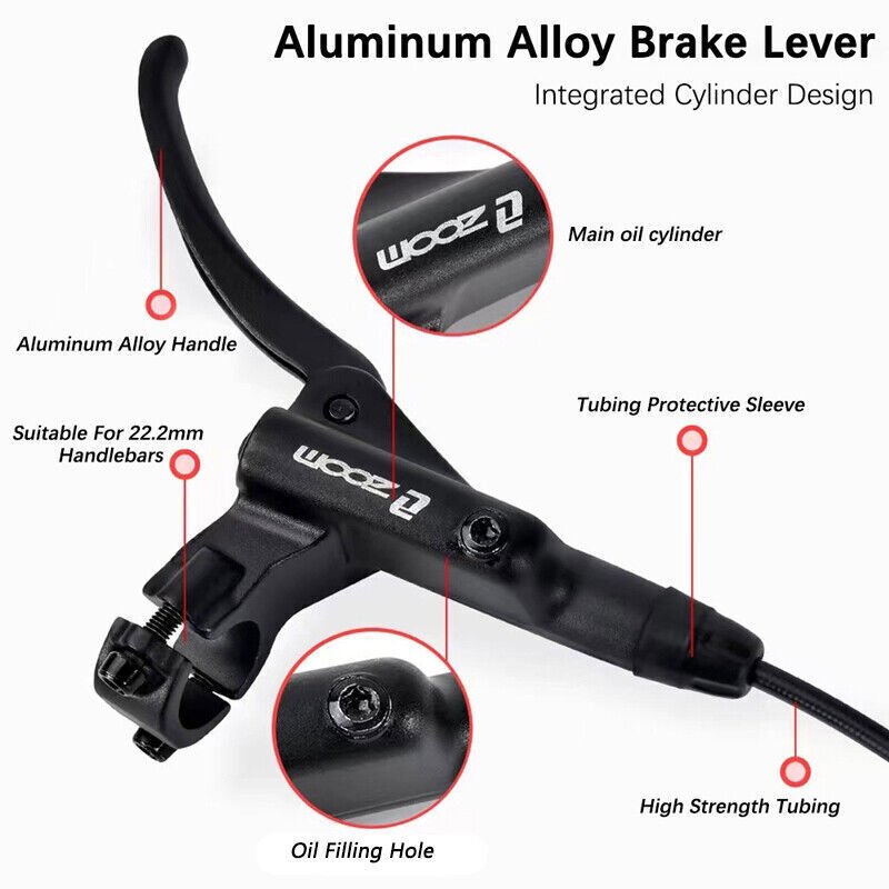 OEM/ODM BUCKLOS Bicycle 4 Piston Hydraulic Disc Brakes Set Aluminum Alloy MTB Brake Lever/Handle for 160mm Disc Rotor