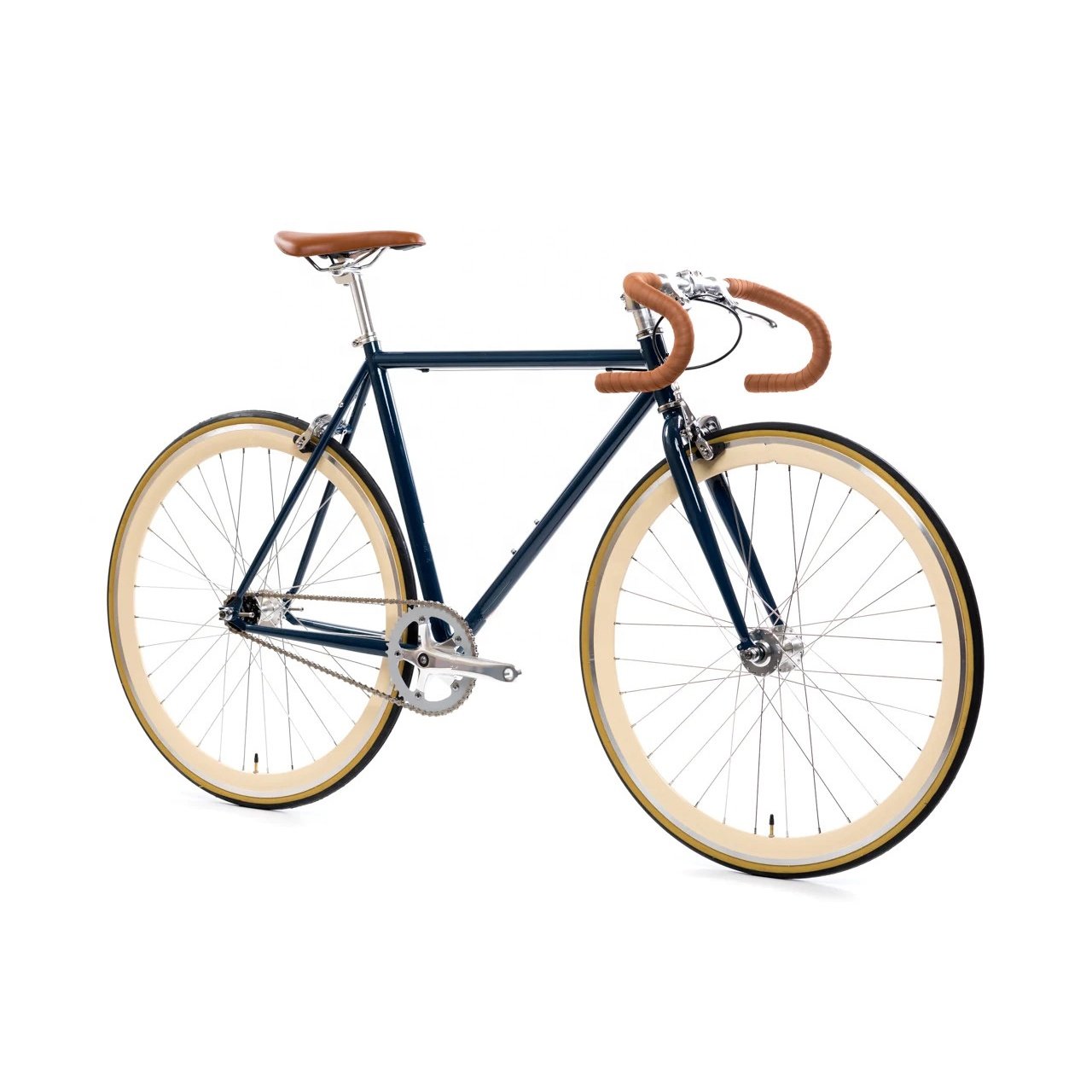 China Cheap 700C Classic Fixed Gear Bicycle OEM Fixie Bikes Single Speed Steel Road Racing Bikes for Sale
