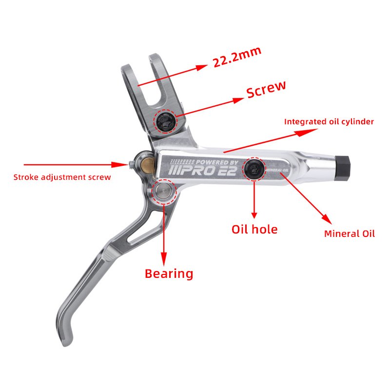 IIIPRO 2 Piston MTB Hydraulic Brake Oil Pressure 800/1550mm E2 Caliper for Mountain Bike
