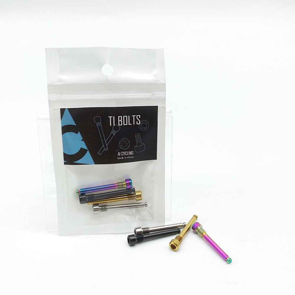 2 Pcs/lot AI CYCLING M4 Titanium Bicycle Disc Brake Pads Thread Pins for Hydraulic Caliper Bolts Plug