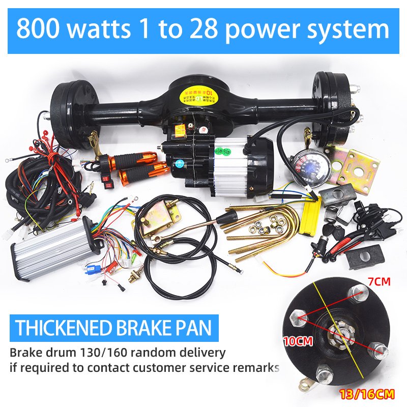 Electric Tricycle Rear Axle Assembly Drum Brake Split Low Speed Differential Motor Modification Accessories 48-60 V800w
