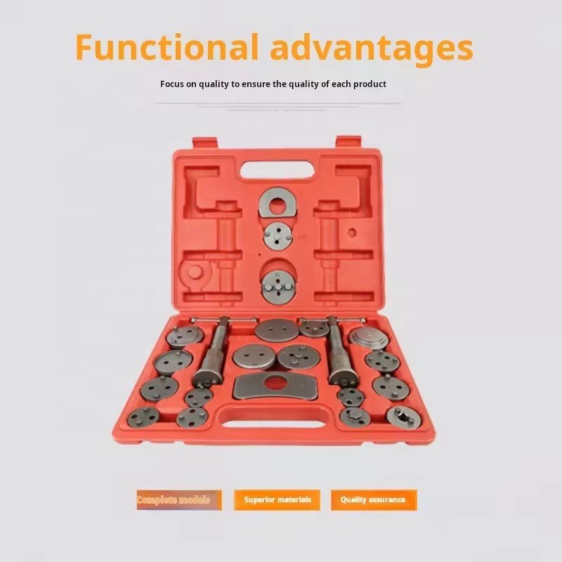 HF 22pcs Universal Car Brake Pad Repair Tool Kit Disc Brake Caliper Piston Compressor Wind Back Customizable OEM Tool Case/Box