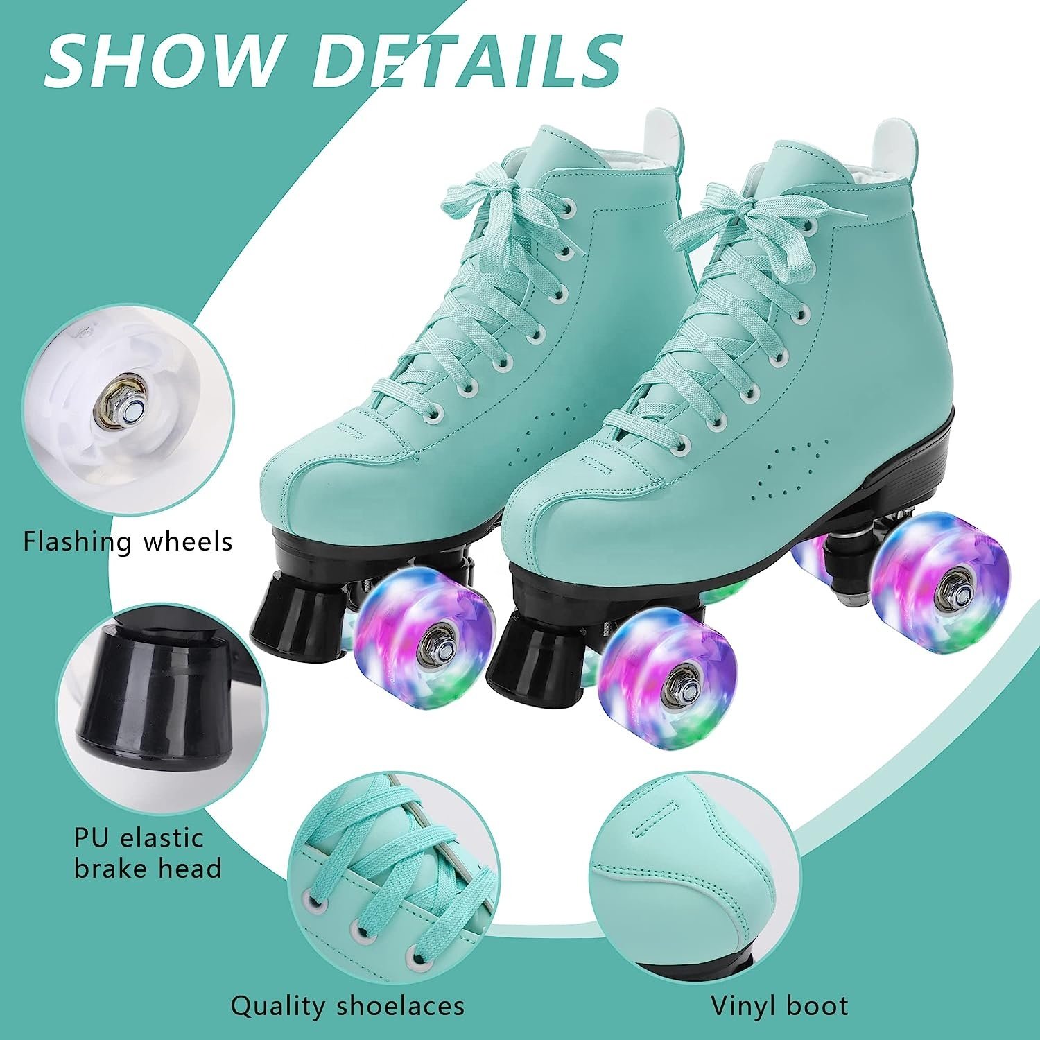 EACH New Arrival Roller Skating Shoes Wholesale Rental Roller Skates 4 Wheels Quad Roller Skate Shoes for Women Adult Girls
