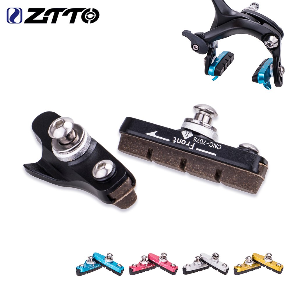 ZTTO Road Bike Brake Shoes C Caliper Hoof Replaceable Rubber Pads CNC Shell Block for Aluminum Alloy Rims Friction Wheel Brake