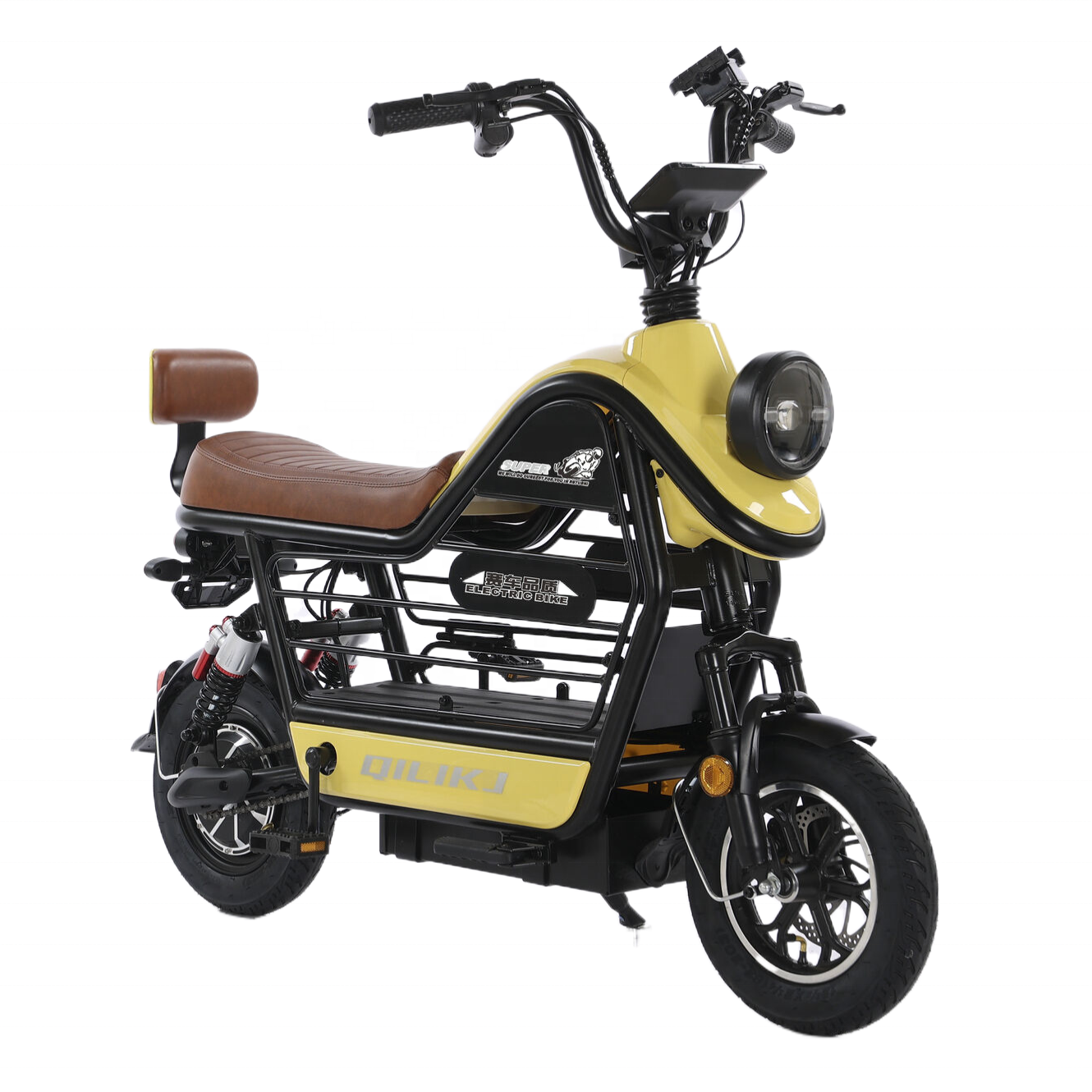 Cheap Customized 12 Inch 400W 2 Seat Electric Bike With Baby Seat Motor Bike Motorcycle Ebike Long Seat