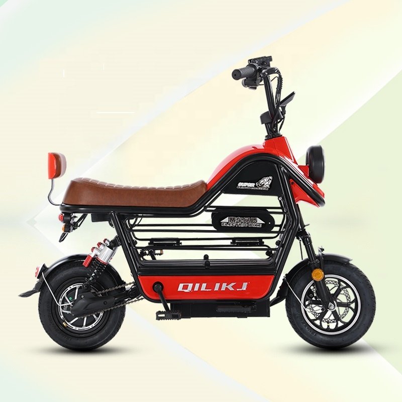 Cheap Customized 12 Inch 400W 2 Seat Electric Bike With Baby Seat Motor Bike Motorcycle Ebike Long Seat
