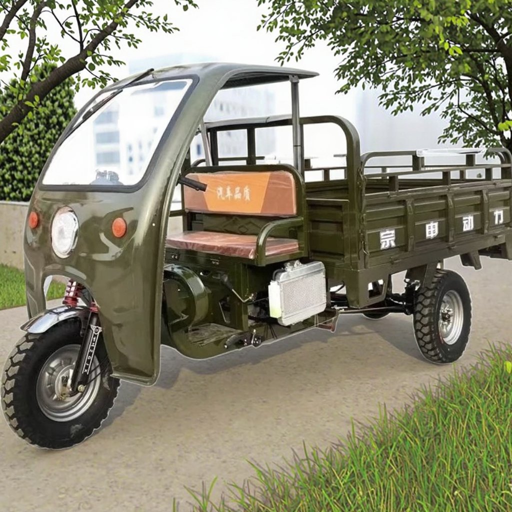 200cc Sit-Type Semi-Covered Fuel Three-Wheeled Cargo Vehicle Three Wheel Cargo Motorcycle Electric Cargo Tricycle with Roof