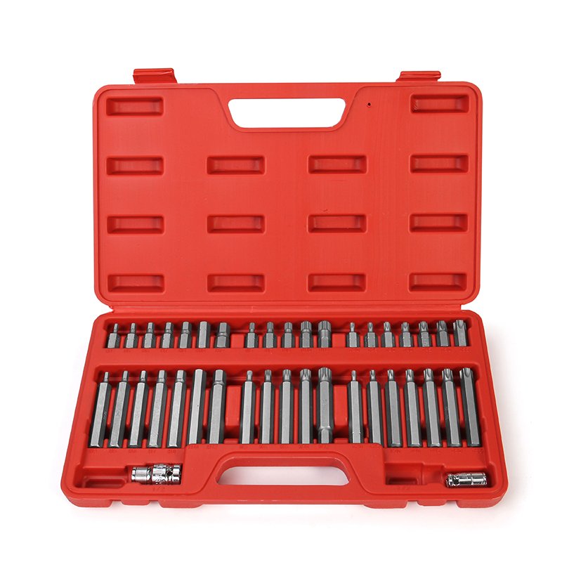 Hot Sell 40 Pcs Torx Bit Set Crv 1/2 3/8 H12 M12 T55 Iron Box Long Bit Set