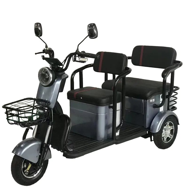 High Quality Cargo Fat Tire Large Size 600W 48V 60V Fat Tire Open Scooter Passengers 3 Wheels Electric Tricycles
