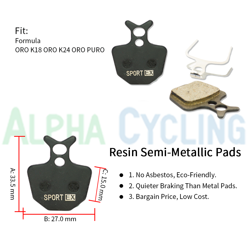 Resin Bicycle Brake Pads for Formula ORO K18 ORO K24 ORO PURO Caliper