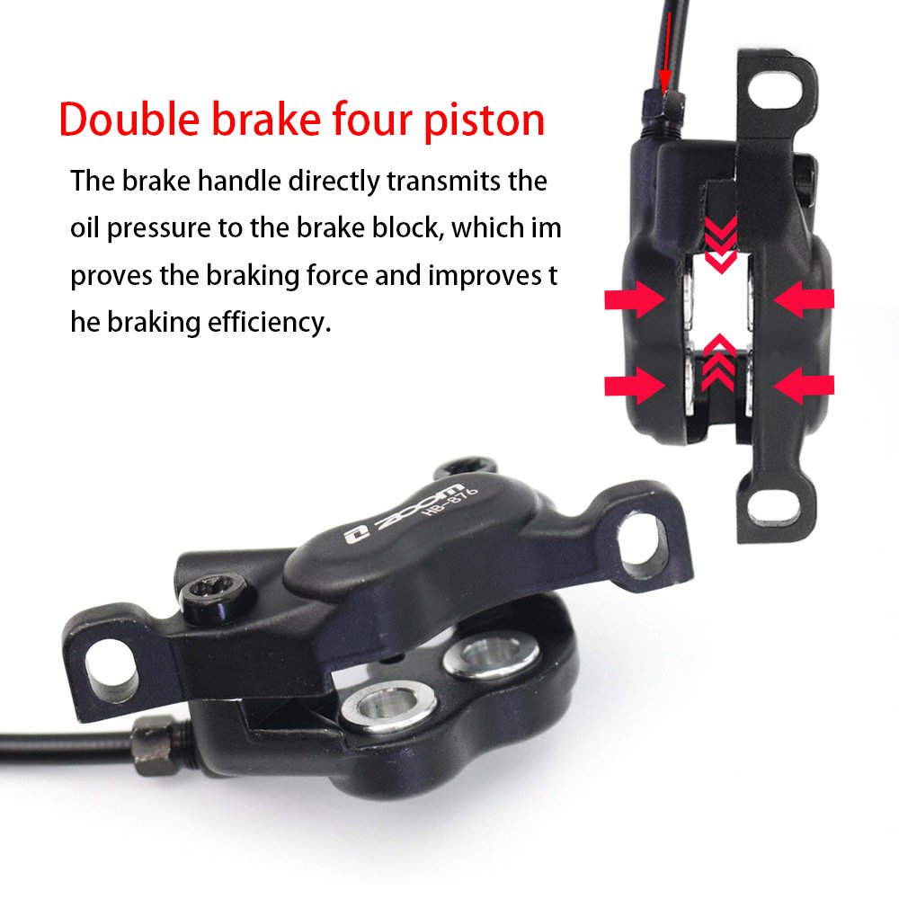 ZOOM HB876 Mtb Brake Hydraulic Brake 4 Pistons Break Set Aluminum Disc Brake for Cycle Mtb Hydraulic 160mm ZOOM HB-876 CN;GUA