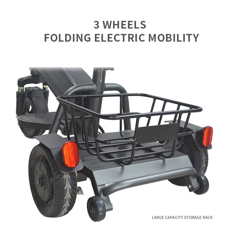 Tricycle Electric Scooter 3 Wheel 10'' Folding Electric Tricycle with Aluminum Alloy Frame for Adults