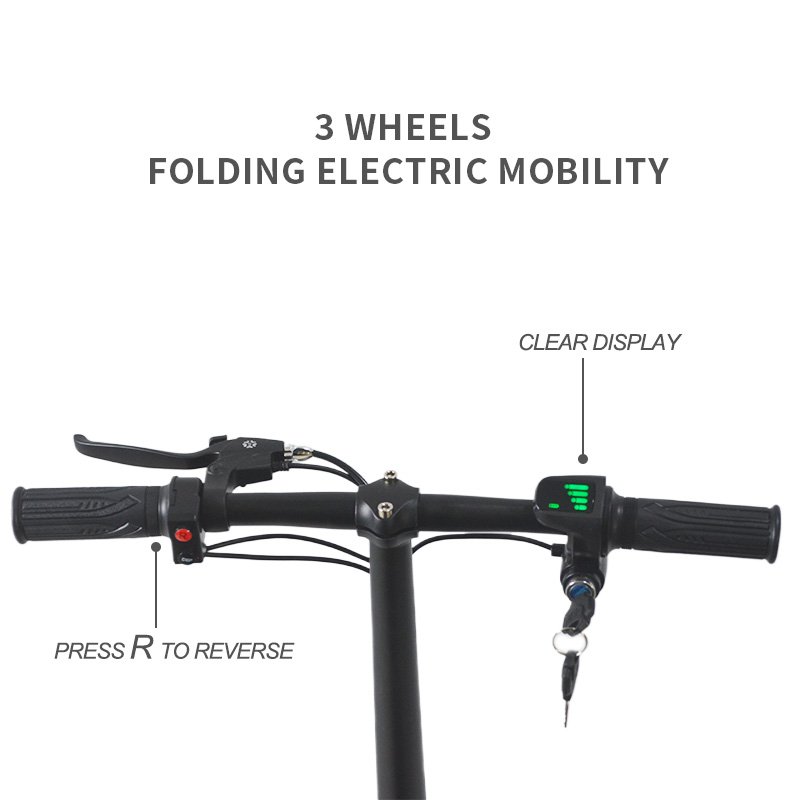 Tricycle Electric Scooter 3 Wheel 10'' Folding Electric Tricycle with Aluminum Alloy Frame for Adults