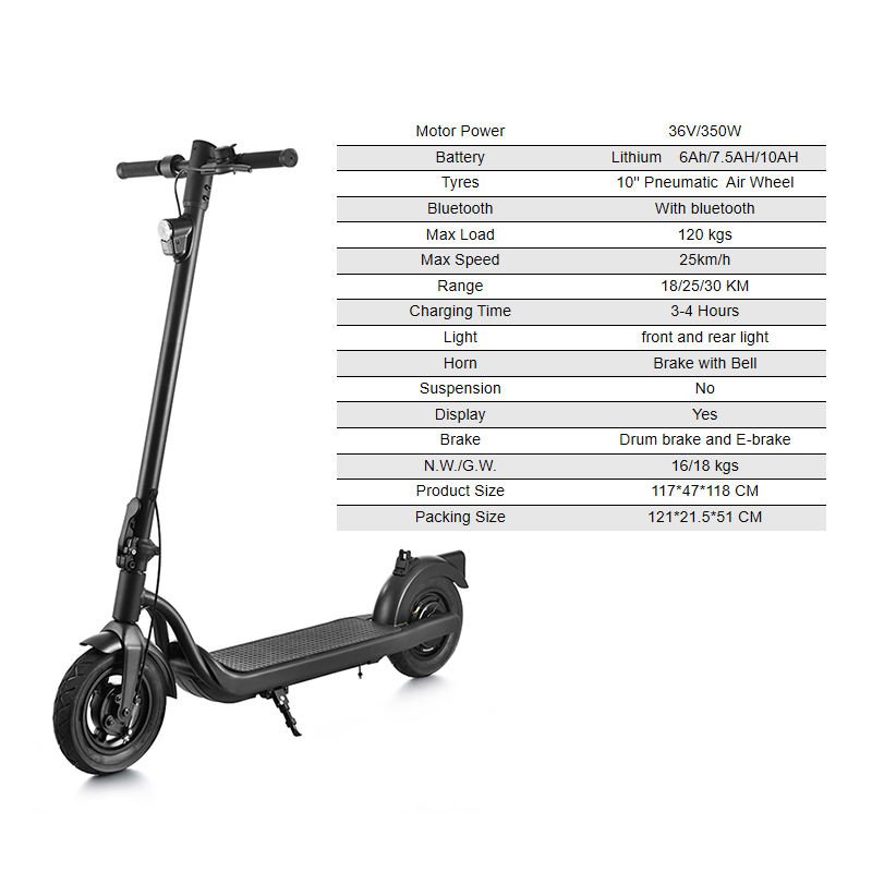 10 Inch 350W E-Scooter Pro Model Foldable Electric Scooter with 350W Power 25km/h Max Speed 500W Motor Power for Women