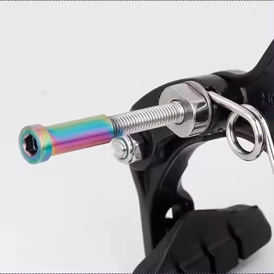 Factory Wholesale Titanium Alloy Anodized M6 Bolt Bicycle Brake Locking Bolt Bicycle Accessories Caliper Nut
