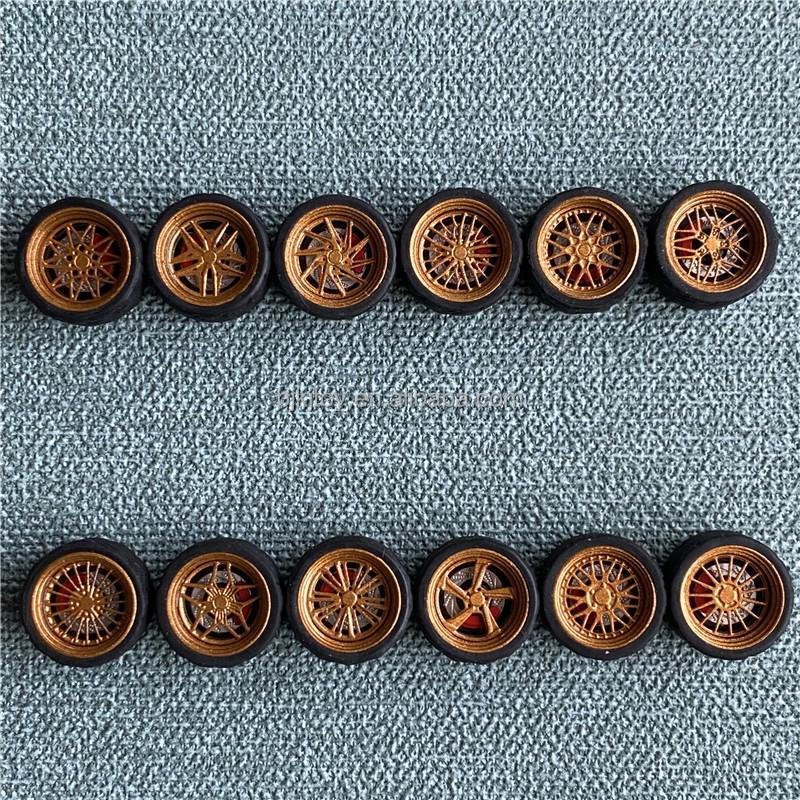 Factory Wholesale Bearing Version 1/64 Car Model Calipers Wheel Hubs Rubber Tires and Disc Brake Bearings Suitable for Hot Wheel