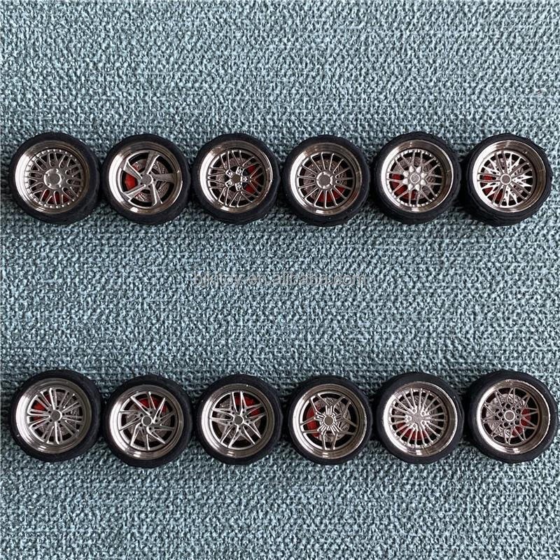 Factory Wholesale Bearing Version 1/64 Car Model Calipers Wheel Hubs Rubber Tires and Disc Brake Bearings Suitable for Hot Wheel