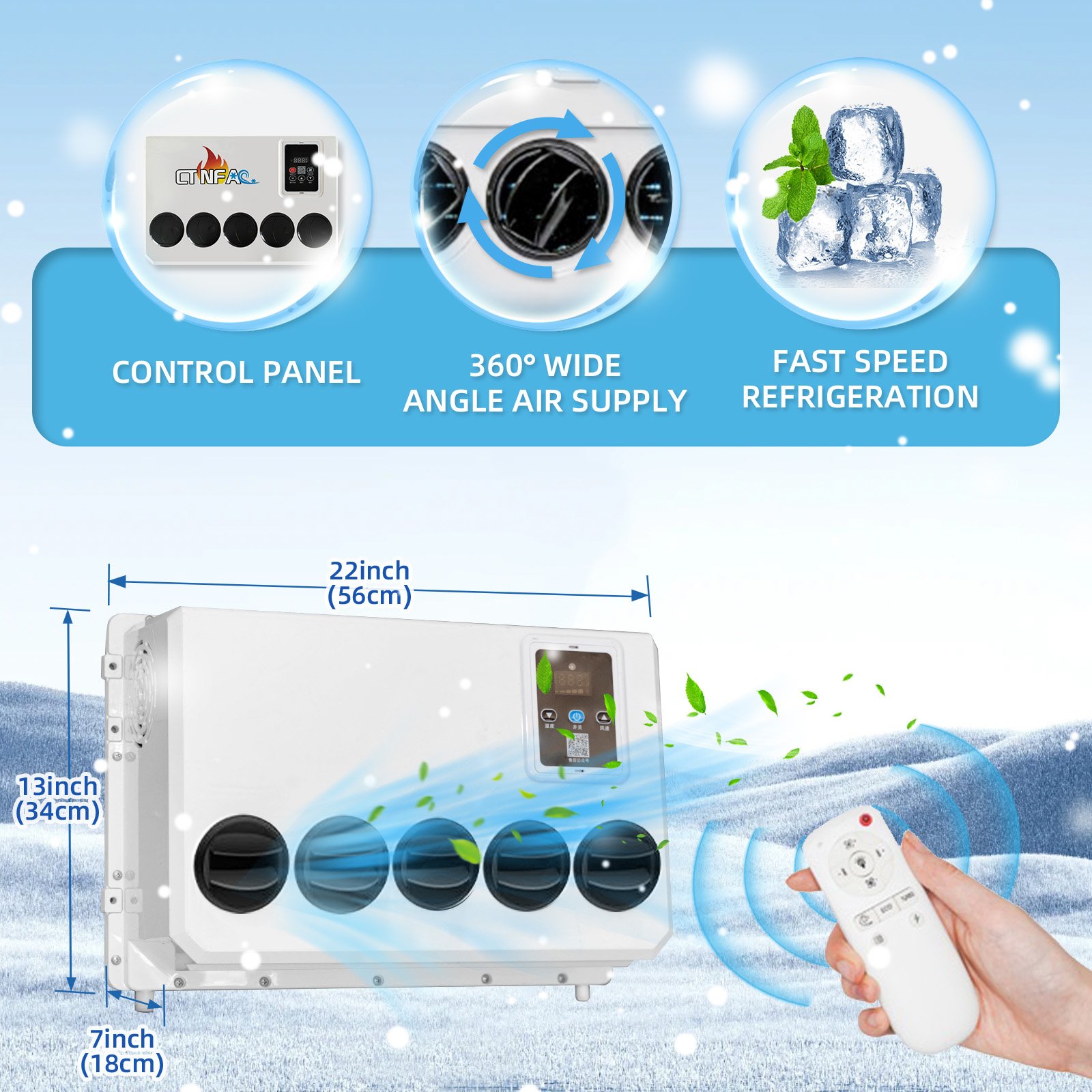 Car AC Cooling Parking Air Conditioner 12v Auto Air Conditioning 24V Electric Truck Air Conditioner