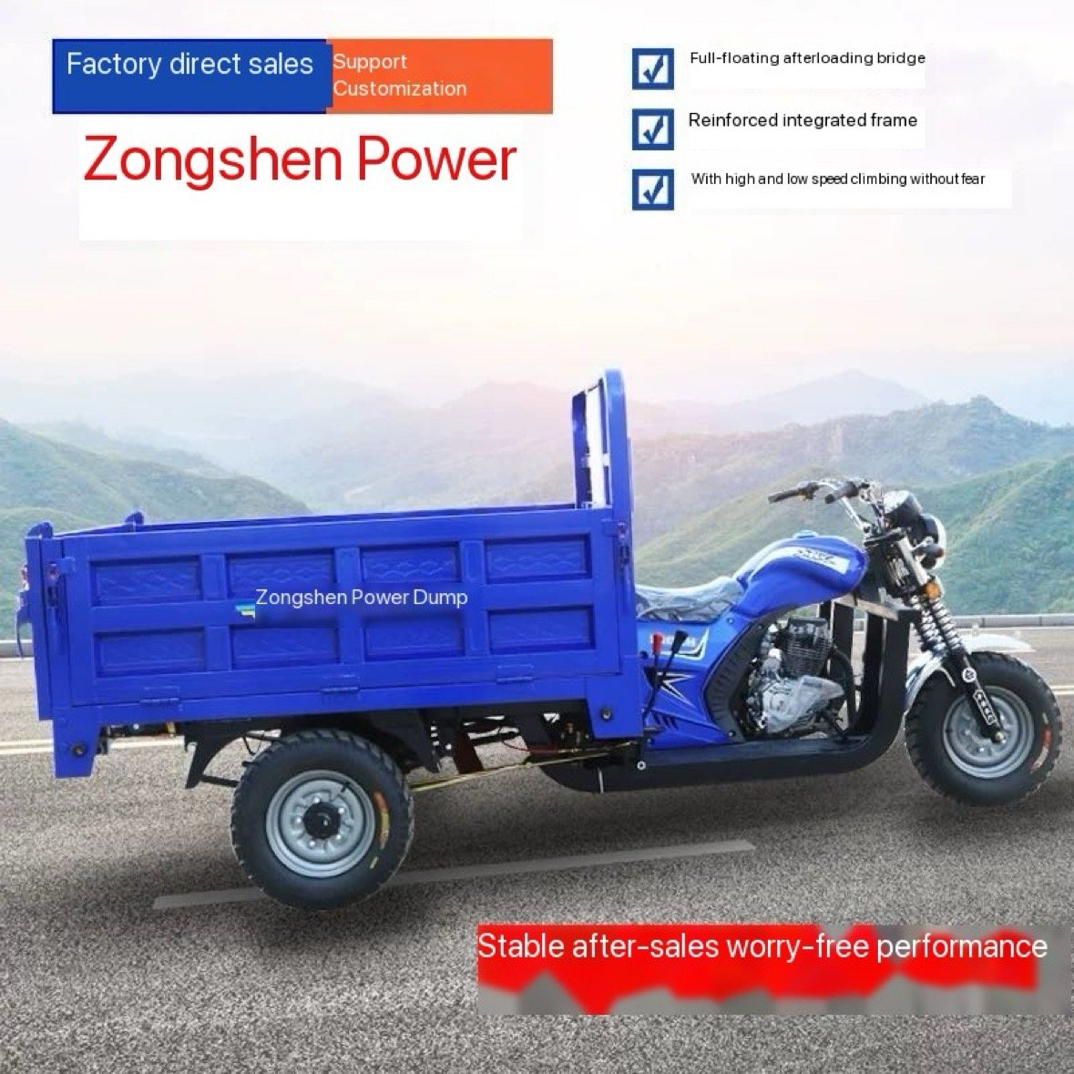 2025 High Quality Petrol Cargo Tricycle of High Security