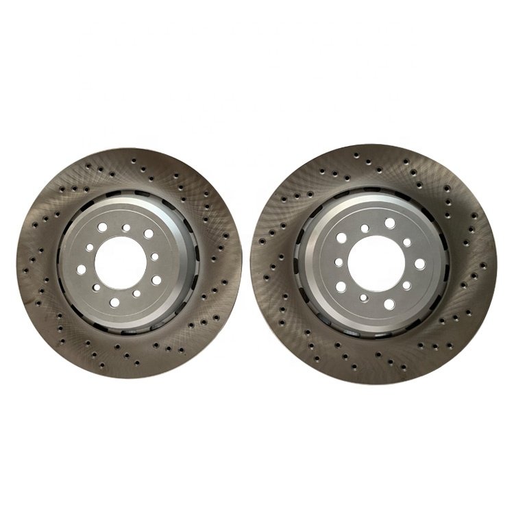 E82 E90 E92 M-Series for BMW 1M M3 FRONT LEFT RIGHT DRILLED BRAKE DISCS PAIR 34112283801 34112283802