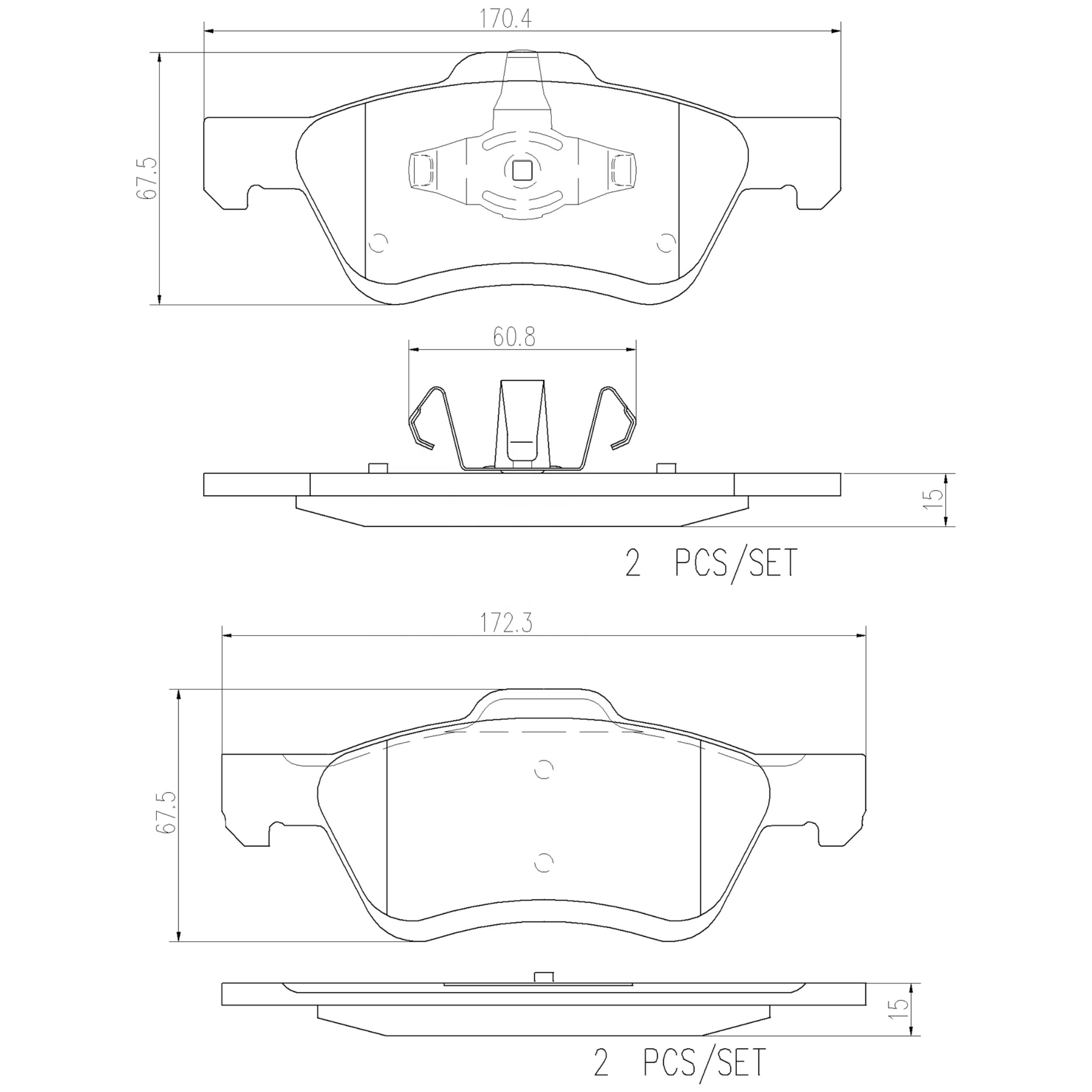 High Performance Factory Auto Parts Brake Pads (Pastillas De Freno) OEM Disc D1047/wva 24438 Is Front Axle Brake for FORD/Mazda
