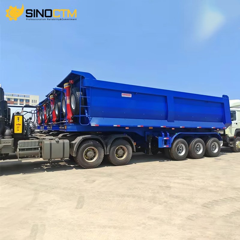 Brand New or Used 3/4/5/6 Axle Heavy Duty Cargo Semi-Trailers Crawler Rear Push Hydraulic Dump Truck Trailer for Sale