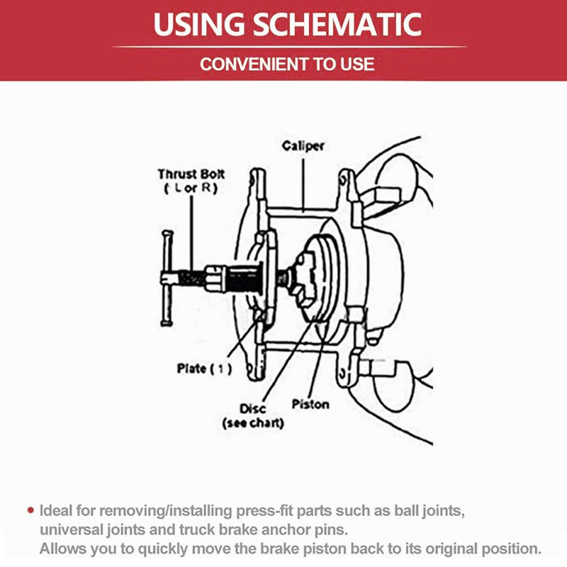 Universal Brake Caliper Piston Rewind Separator Wind Back Hand Tool Set Brake Caliper Repair Kit