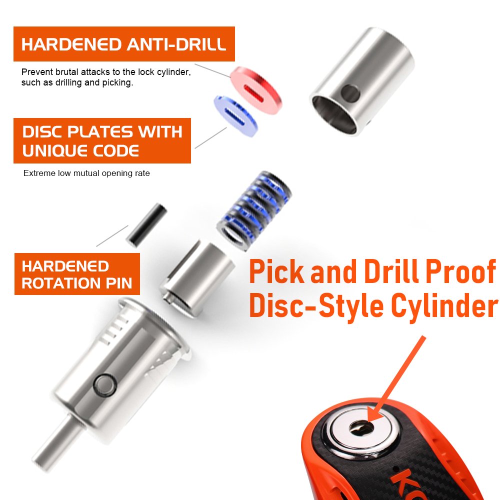 Anti-theft Security Alarm Disc Brake Lock Push-down Locking Mechanism Waterproof Bike Locks Motorcycle Disc Brake Lock