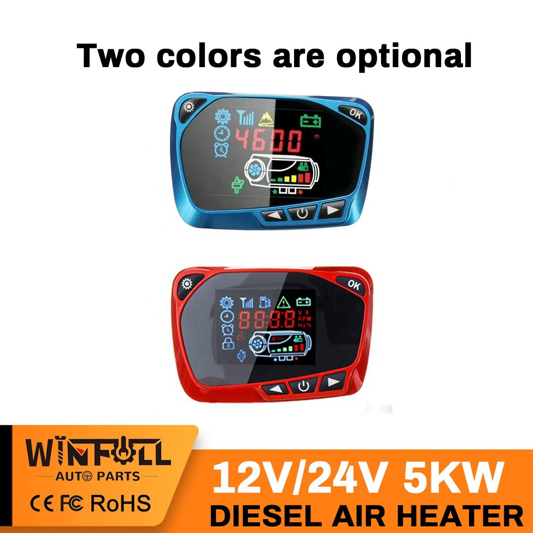 12V/24V 5Kw Lcd Thermostat 4-Key Remote Control Diesel Air Conditioning Parking Heater for Buses
