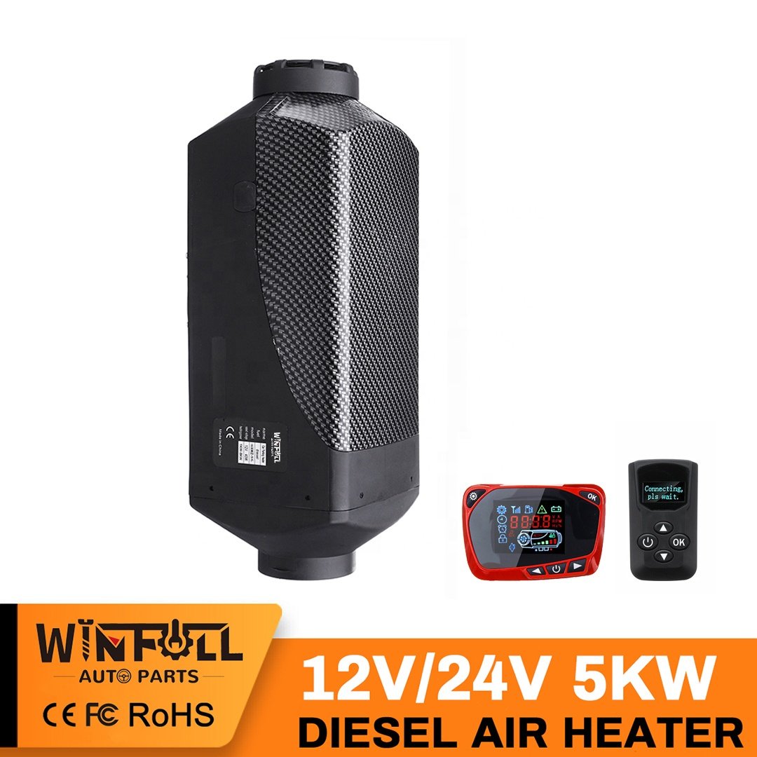 12V/24V 5Kw Lcd Thermostat 4-Key Remote Control Diesel Air Conditioning Parking Heater for Buses
