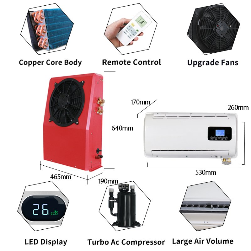 12V Auto Air Conditioning Eco-Friendly Portable Universal Truck 24v Electric Car Air Conditioner Car Vehicle Air Conditioner