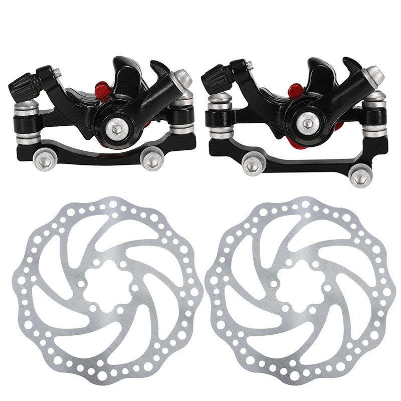 Front Rear Disc Brakes Mountain Bike Road Mtb Bicycle Cycle Mechanical Caliper Disc Brakes Cycling Double Brake Set
