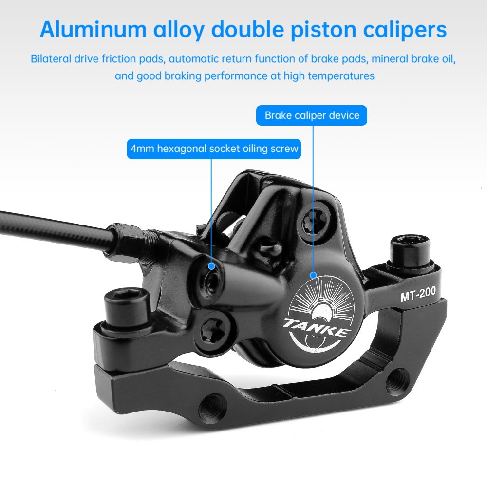 MT200 Bike Hydraulic Disc Brake MTB Brake BL BR 800/1600mm Bicycle Brake 2 Piston 3 Finger Steel Lever Bike Parts Upgrade