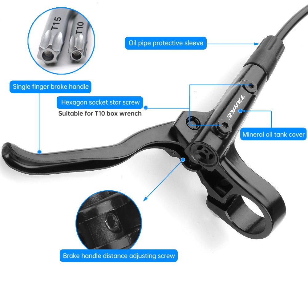 MT200 Bike Hydraulic Disc Brake MTB Brake BL BR 800/1600mm Bicycle Brake 2 Piston 3 Finger Steel Lever Bike Parts Upgrade