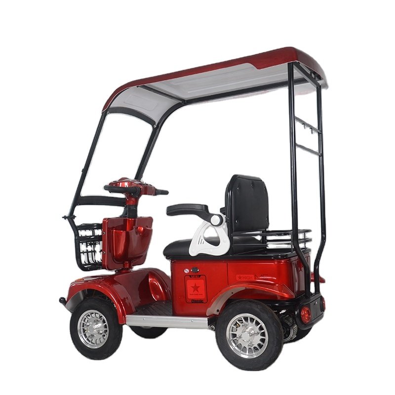 High Quality 4 Wheel Scooter Ec Approved Scooter With Roof Four Wheel Electric Bike for Adults