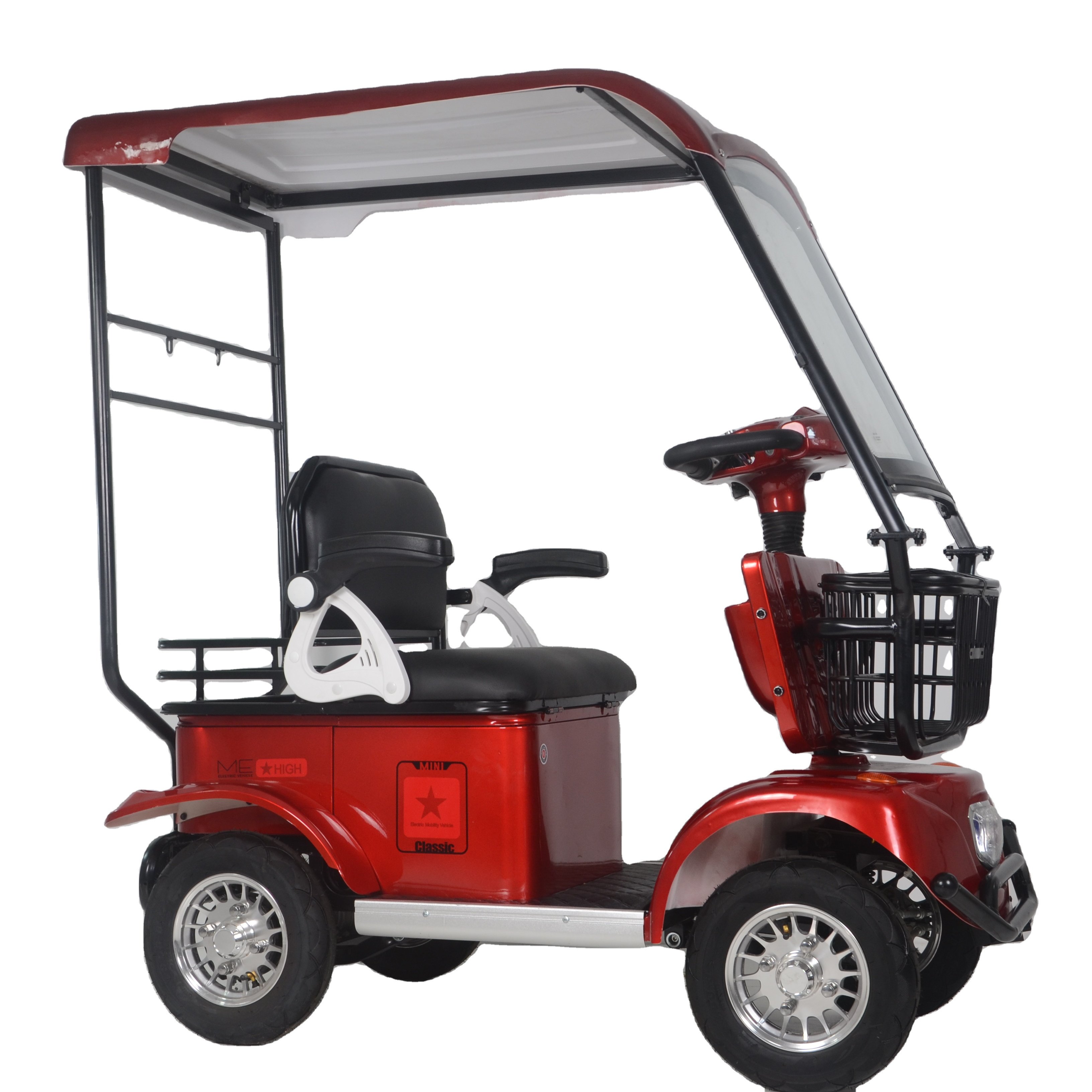 High Quality 4 Wheel Scooter Ec Approved Scooter With Roof Four Wheel Electric Bike for Adults