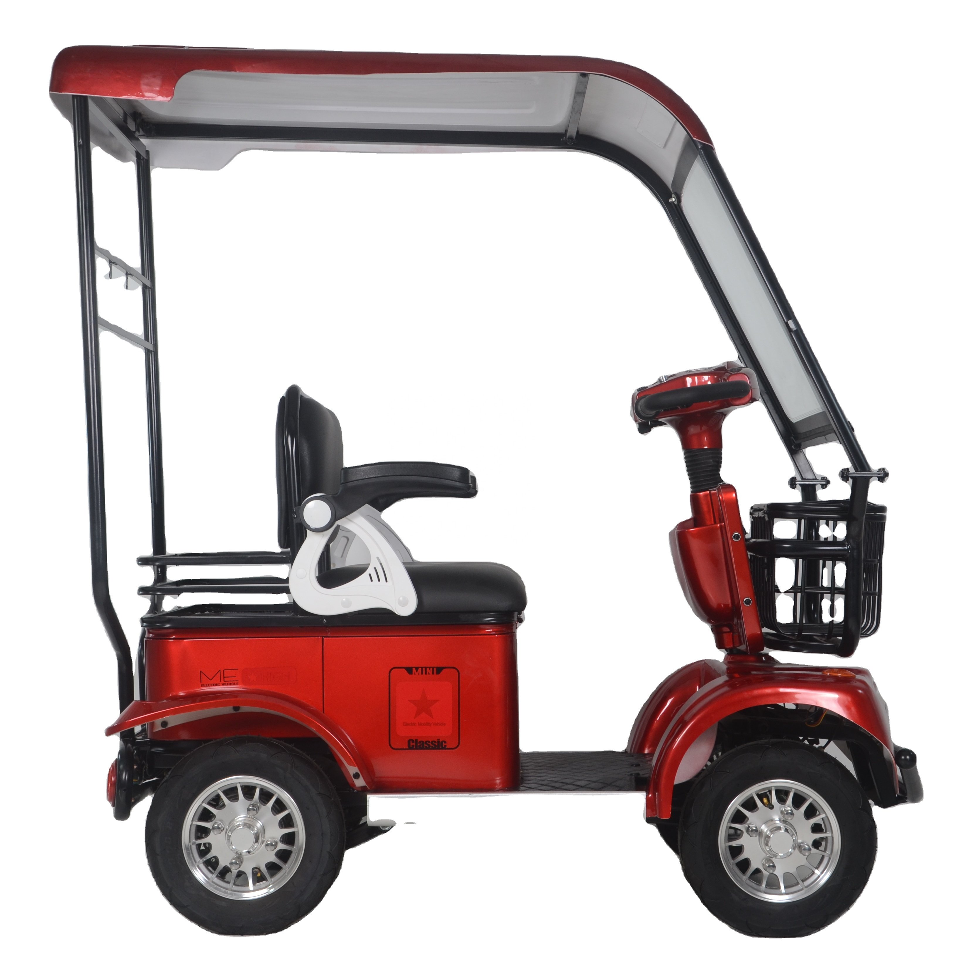 High Quality 4 Wheel Scooter Ec Approved Scooter With Roof Four Wheel Electric Bike for Adults