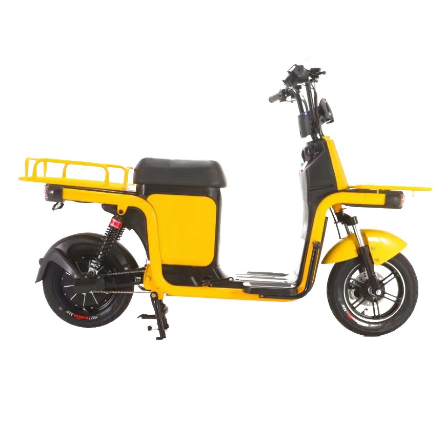 Food Delivery 12 Inch Electric Scooter Adult 48V 800W Lithium Battery Cargo Bike Front Disc and Rear Drum Brake Electric Bicycle