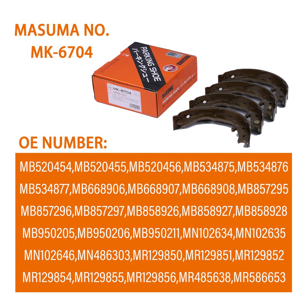 MASUMA MK-6704 Ceramic Brake Shoes MN486303 Automobile Brake Shoes for PAJERO