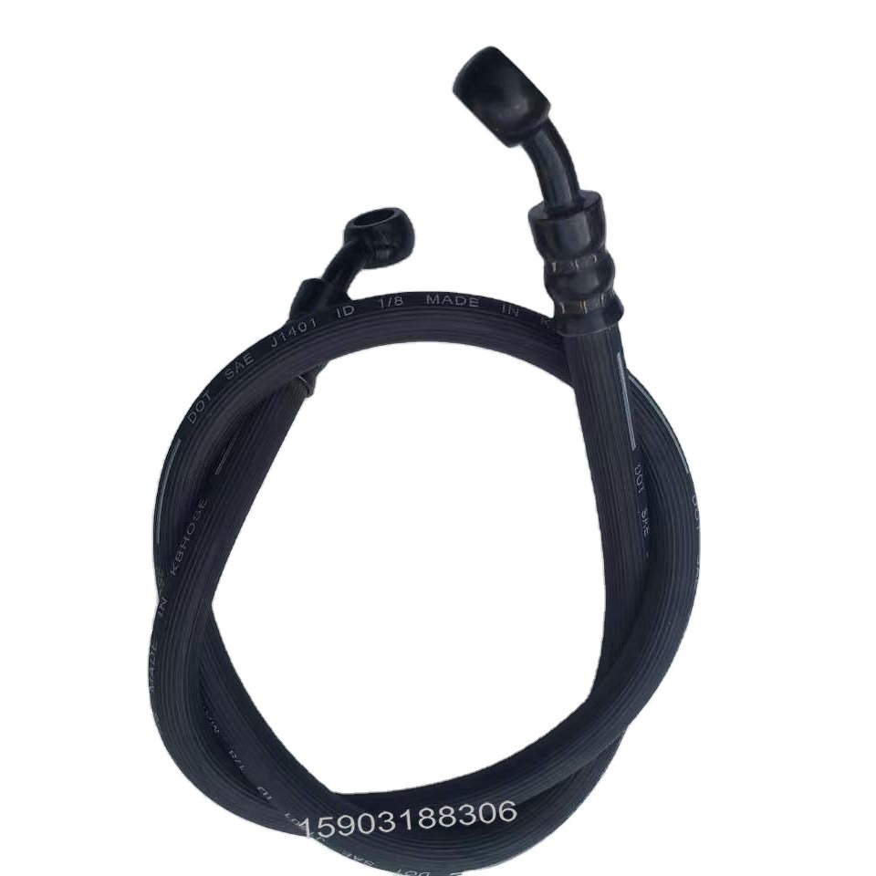 SAE J1401 Auto Brake Hose 1/8\" HL Flexible Heat Resistant Reinforced Rubber with Banjo Fittings Hydraulic Brake Hoses