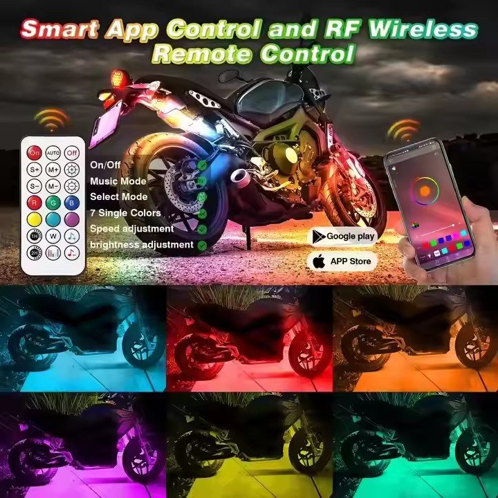 Factory Direct Sales Long Service Life APP Control/21-Key Remote Control Motorcycle Led Underglow Kit